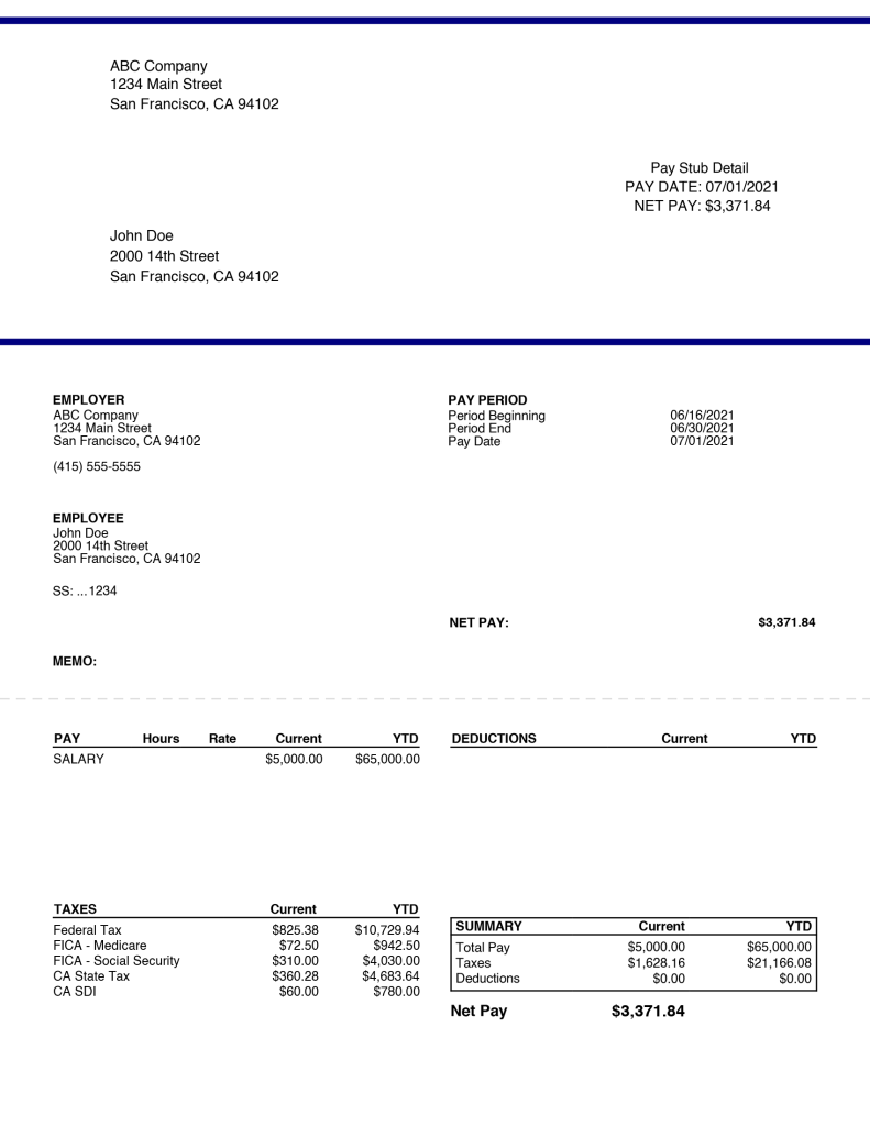 California Pay Stub Generator FREE Preview Mr Pay Stubs